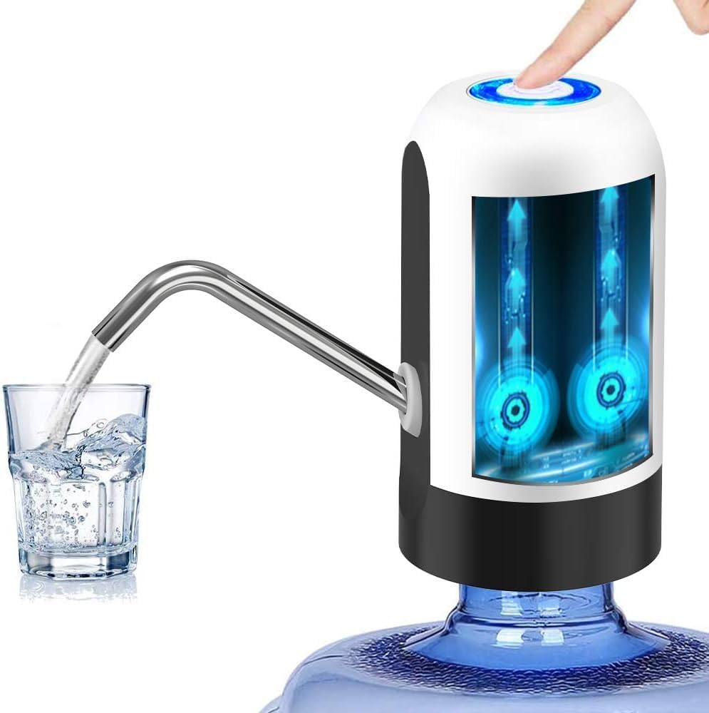 Water Can Dispenser Automatic Pump for 20 Litre Bottle, USB Rechargeable Electric Drinking Water Pump, Portable Low Noise Water Bottle Dispenser for Home, Office, Kitchen and Travel