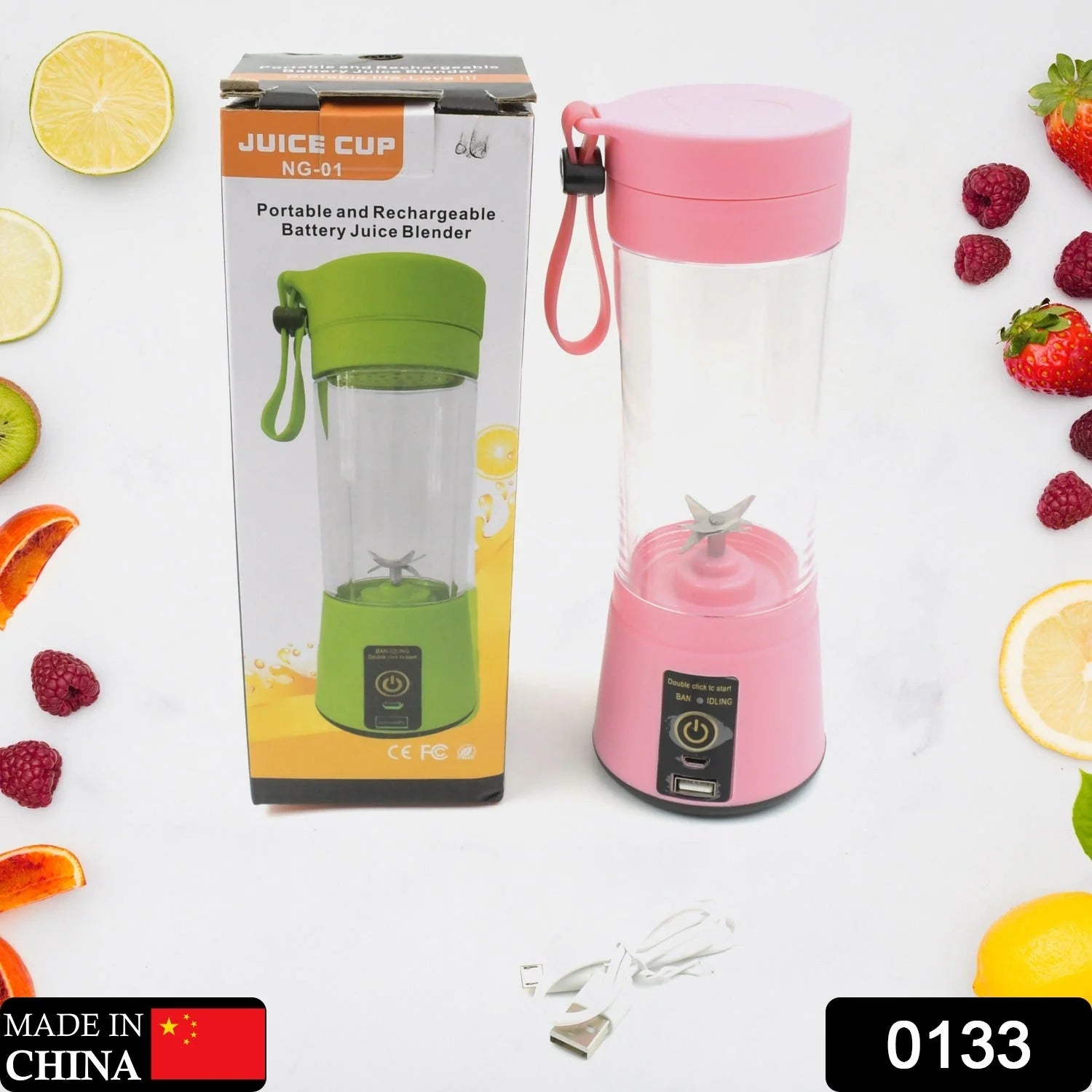 Portable USB Electric Juicer – 6-Blade Blender & Shaker