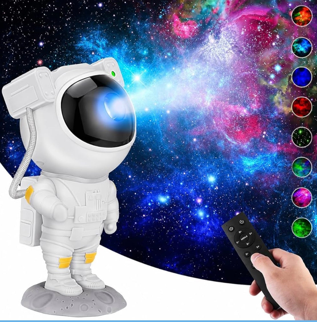 Astronaut Galaxy Projector Night Light – 360° Rotating Nebula Star Projector with Remote Control