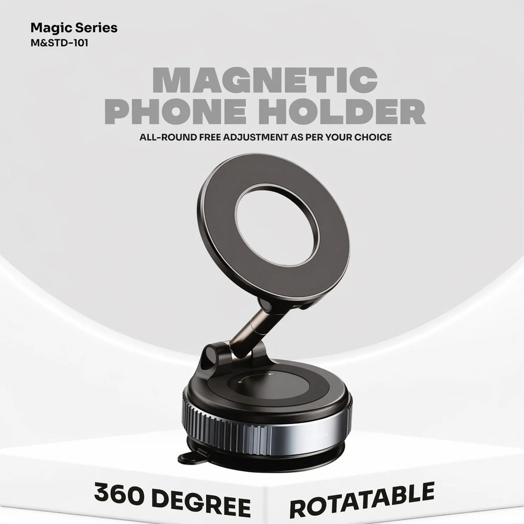 Magnetic Phone Holder – 360° Rotation & Strong Suction Base