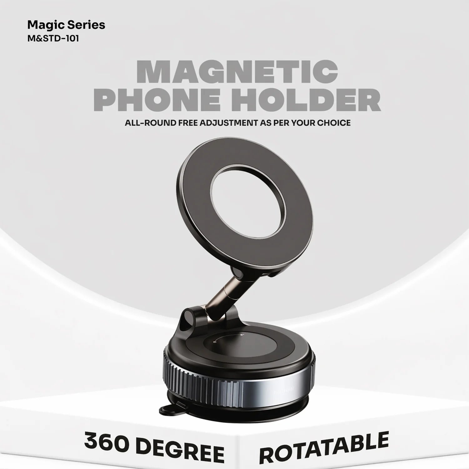 Magnetic Phone Holder – 360° Rotation & Strong Suction Base