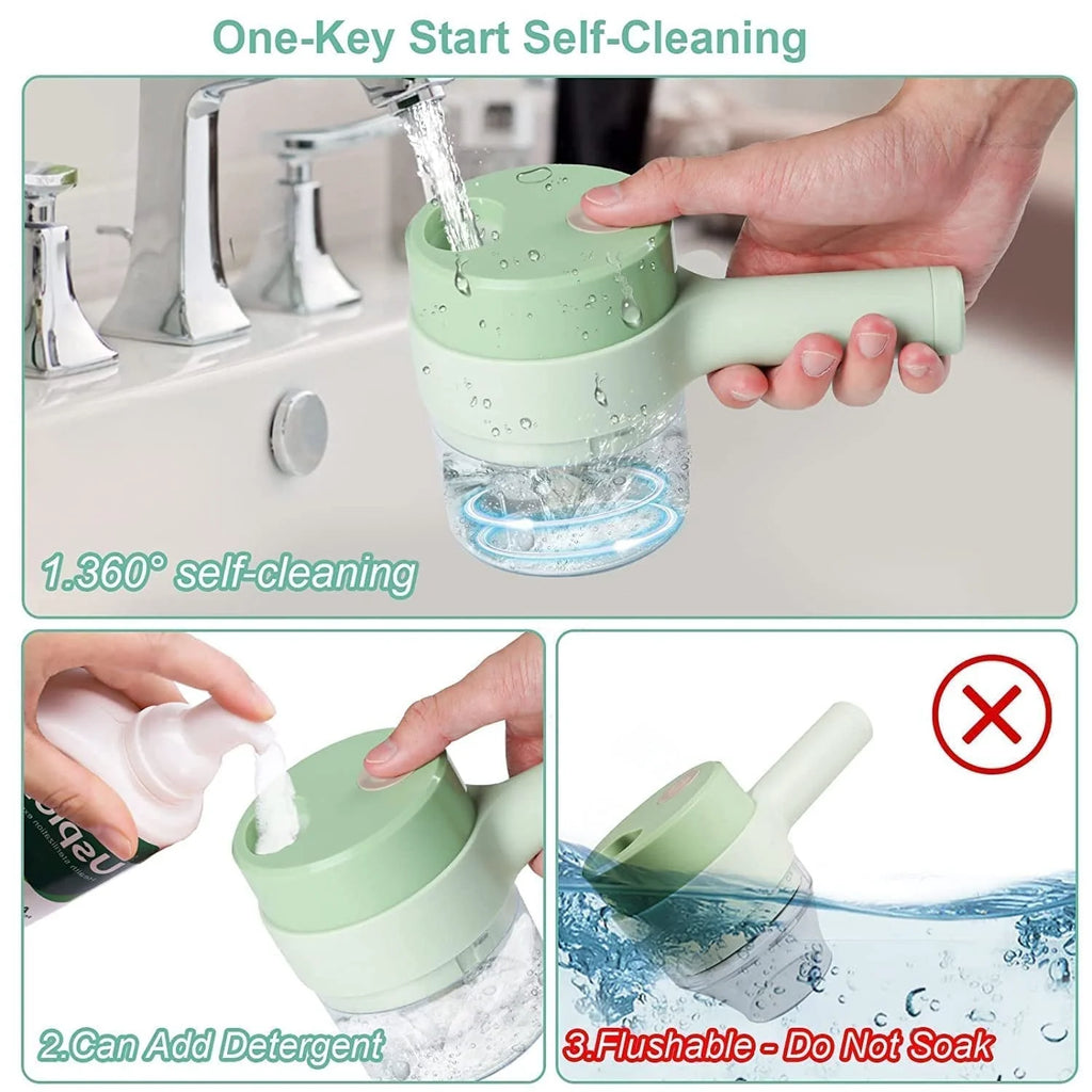 Electric Vegetable Chopper – 4-in-1 Handheld Slicer